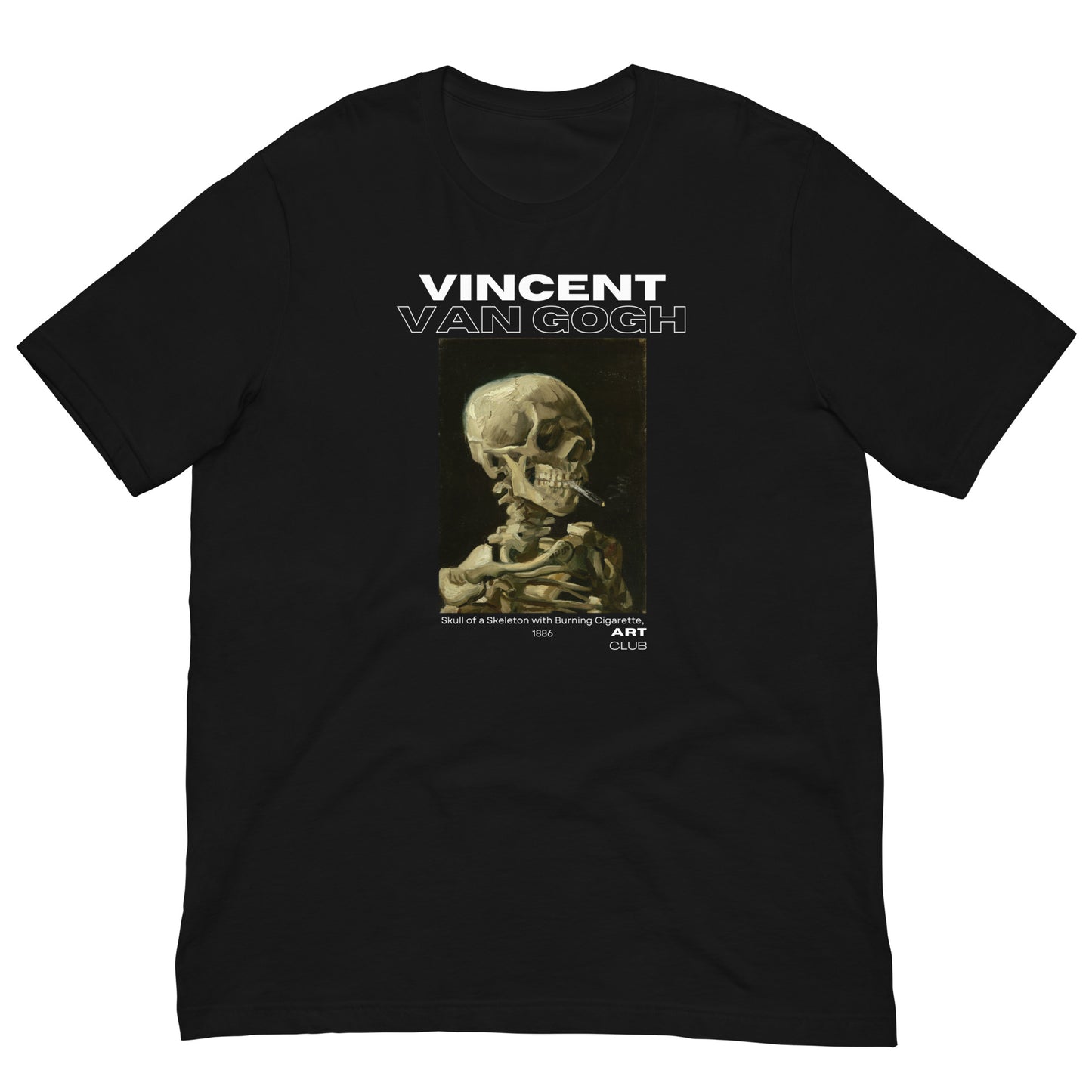 Skull of a Skeleton with Burning Cigarette - Unisex t-shirt